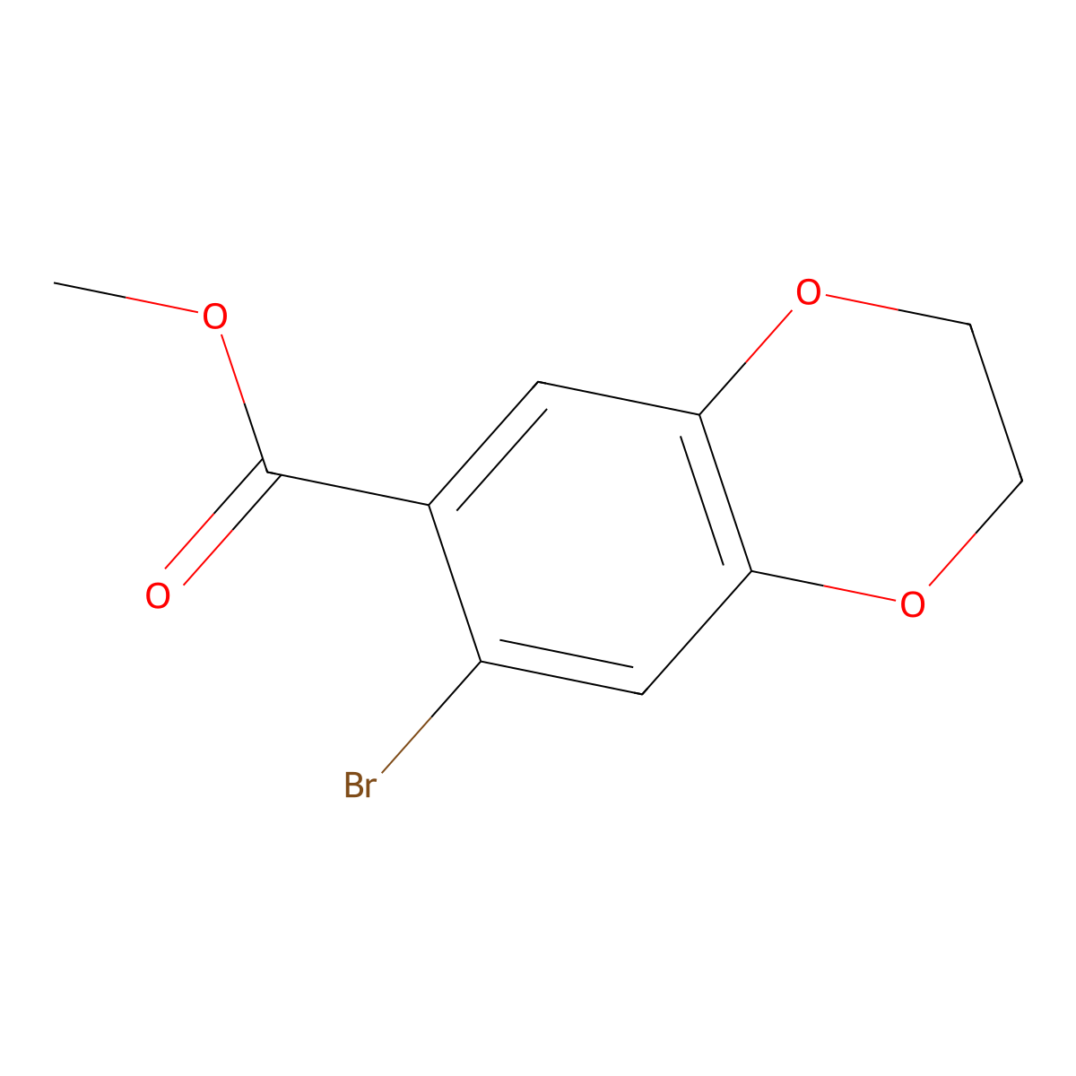 Methyl 7-bromo-2,3-dihydrobenzo[b][1,4]dioxine-6-carboxylate molecular structure, CAS 1119833-02-1