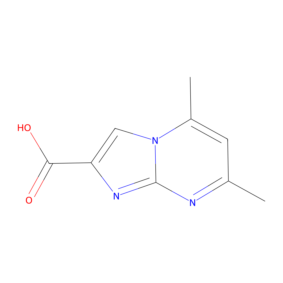 5,7-Dimethylimidazo[1,2-a]pyrimidine-2-carboxylic acid molecular structure, CAS 111984-01-1