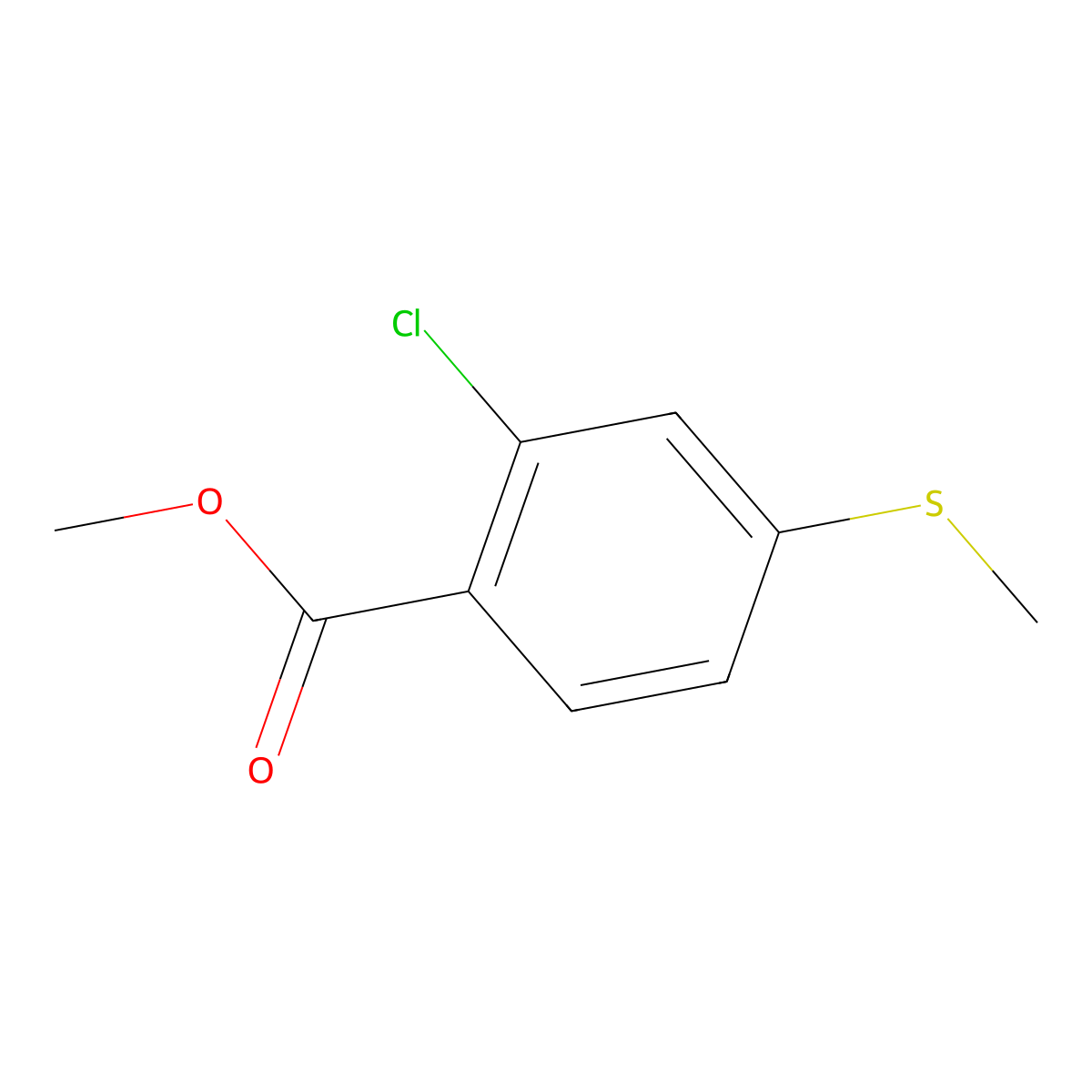 Methyl 2-chloro-4-(methylthio)benzoate molecular structure, CAS 111986-05-1