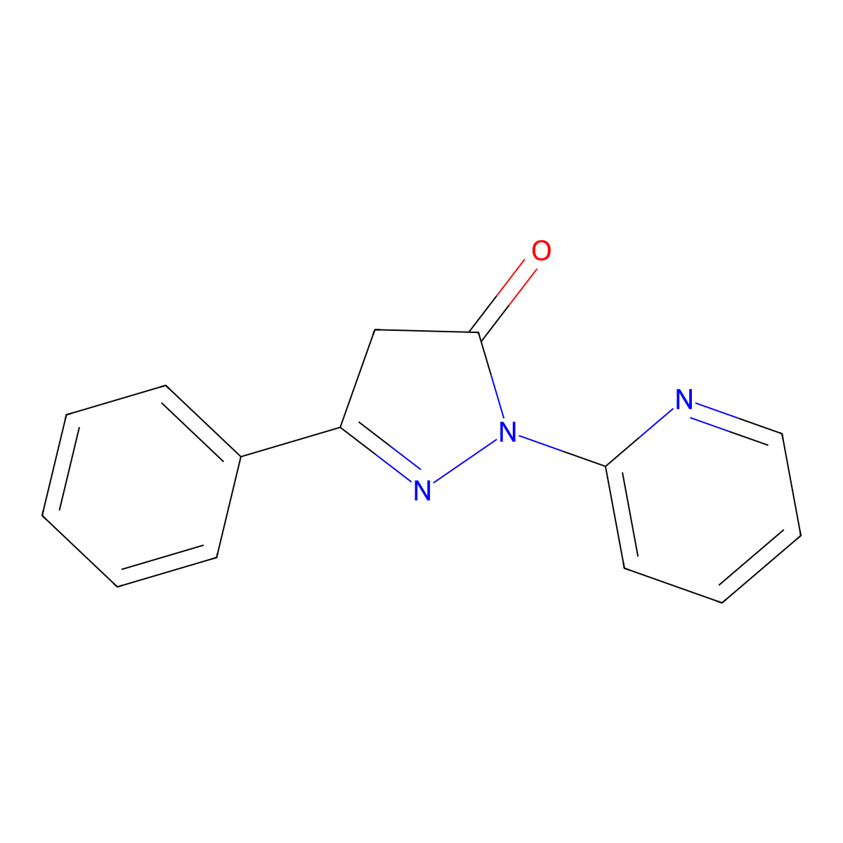 3-Phenyl-1-(pyridin-2-yl)-4,5-dihydro-1h-pyrazol-5-one molecular structure, CAS 111987-96-3