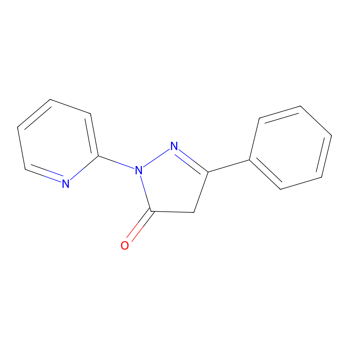 3-Phenyl-1-(pyridin-2-yl)-4,5-dihydro-1h-pyrazol-5-one molecular structure, CAS 111987-96-3
