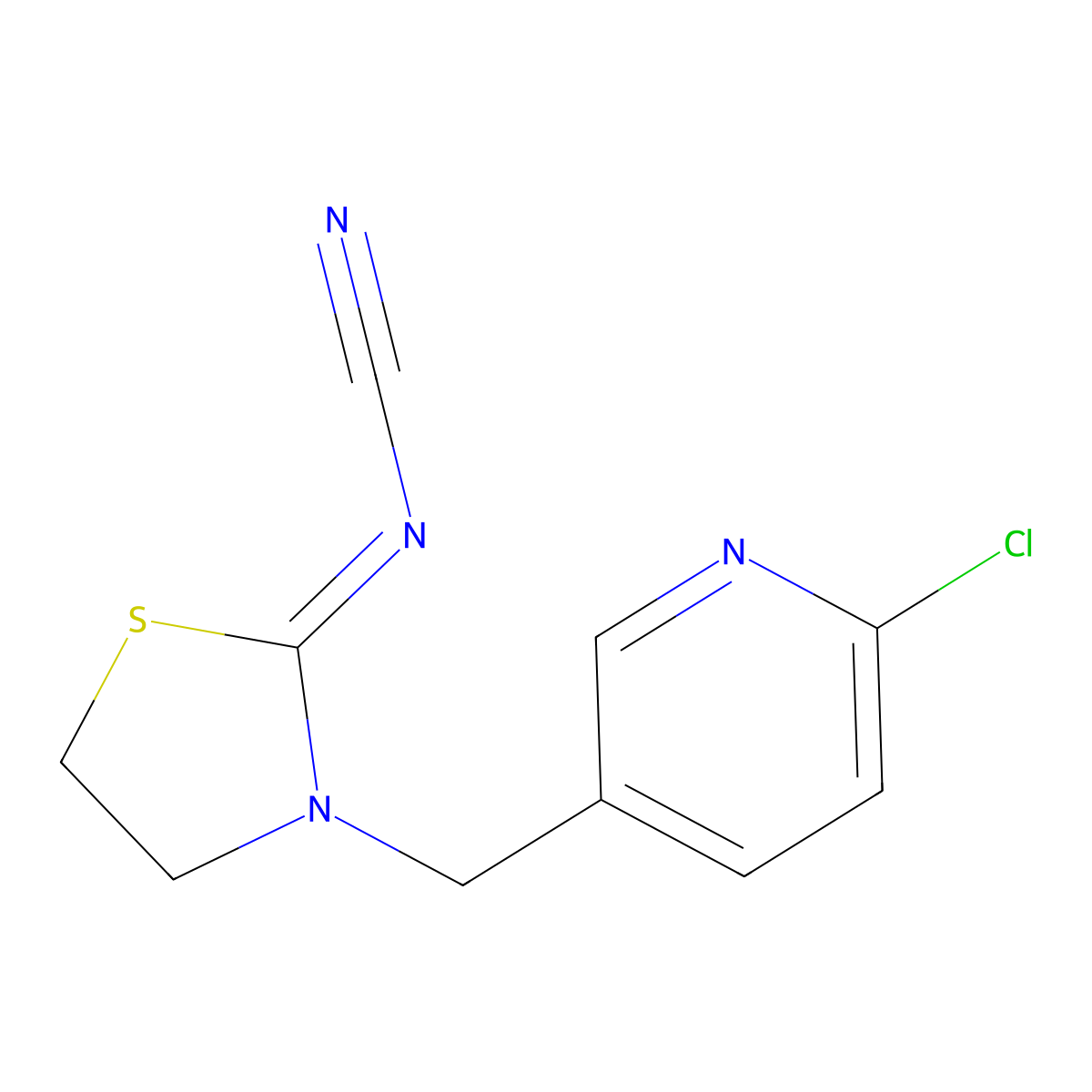 (3-((6-Chloropyridin-3-yl)methyl)-1,3-thiazolidin-2-ylidene)cyanamide molecular structure, CAS 111988-49-9