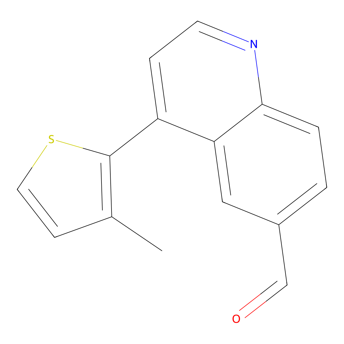 4-(3-Methylthiophen-2-yl)quinoline-6-carbaldehyde molecular structure, CAS 1119899-18-1