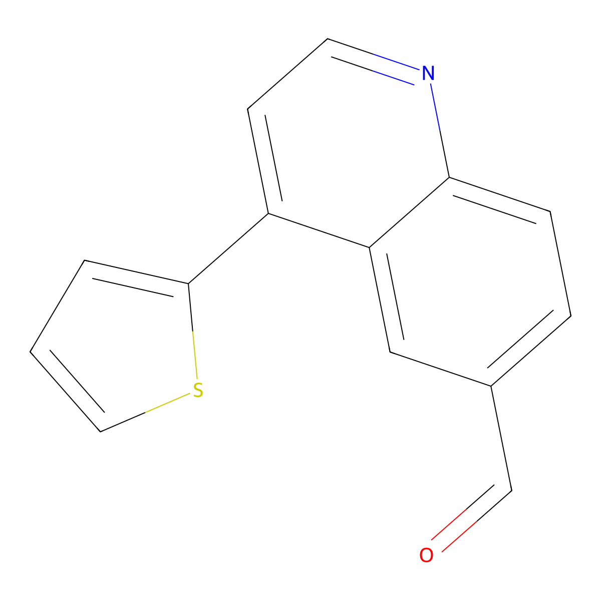 4-(Thiophen-2-yl)quinoline-6-carbaldehyde molecular structure, CAS 1119899-21-6