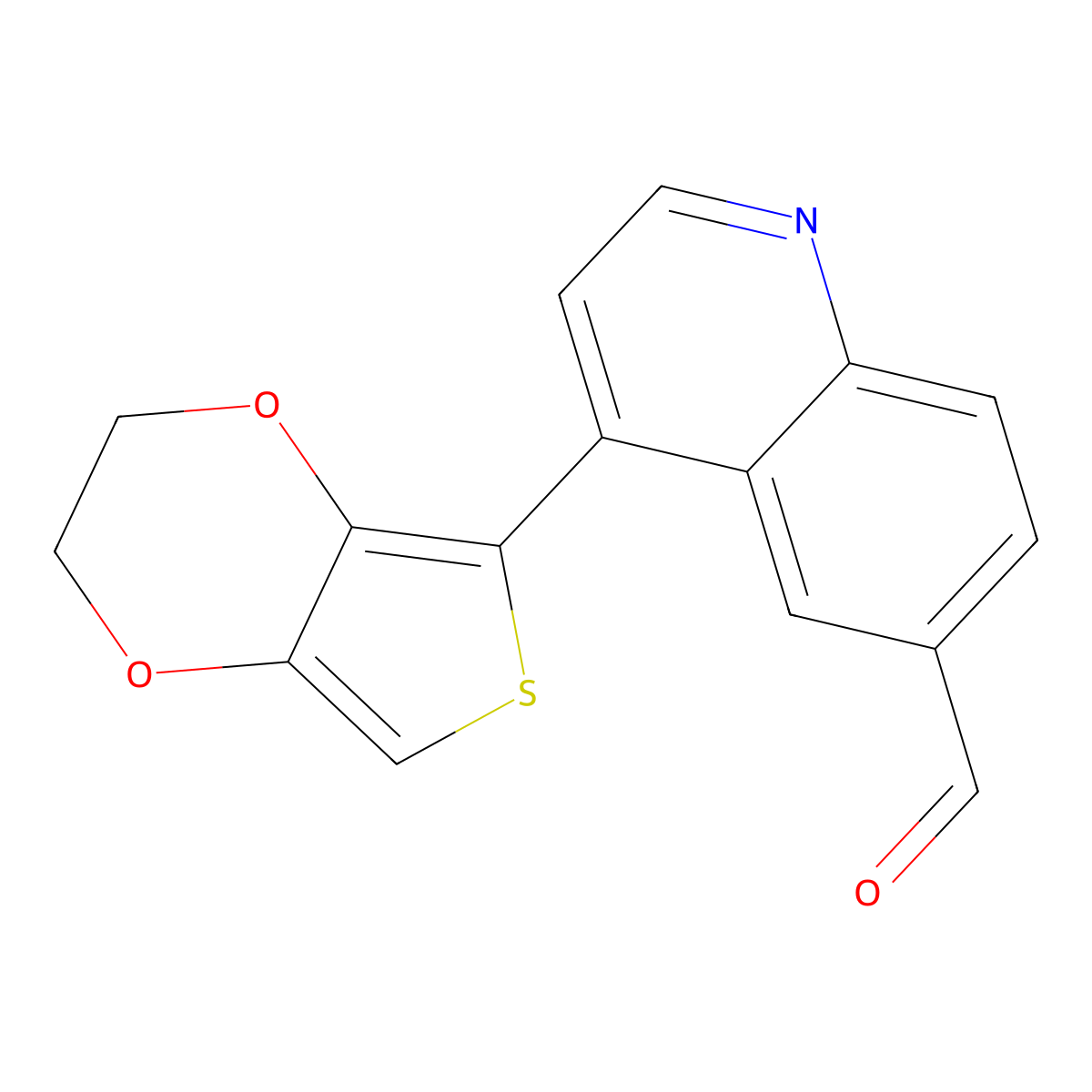 4-(2,3-Dihydrothieno[3,4-b][1,4]dioxin-5-yl)quinoline-6-carbaldehyde molecular structure, CAS 1119899-28-3