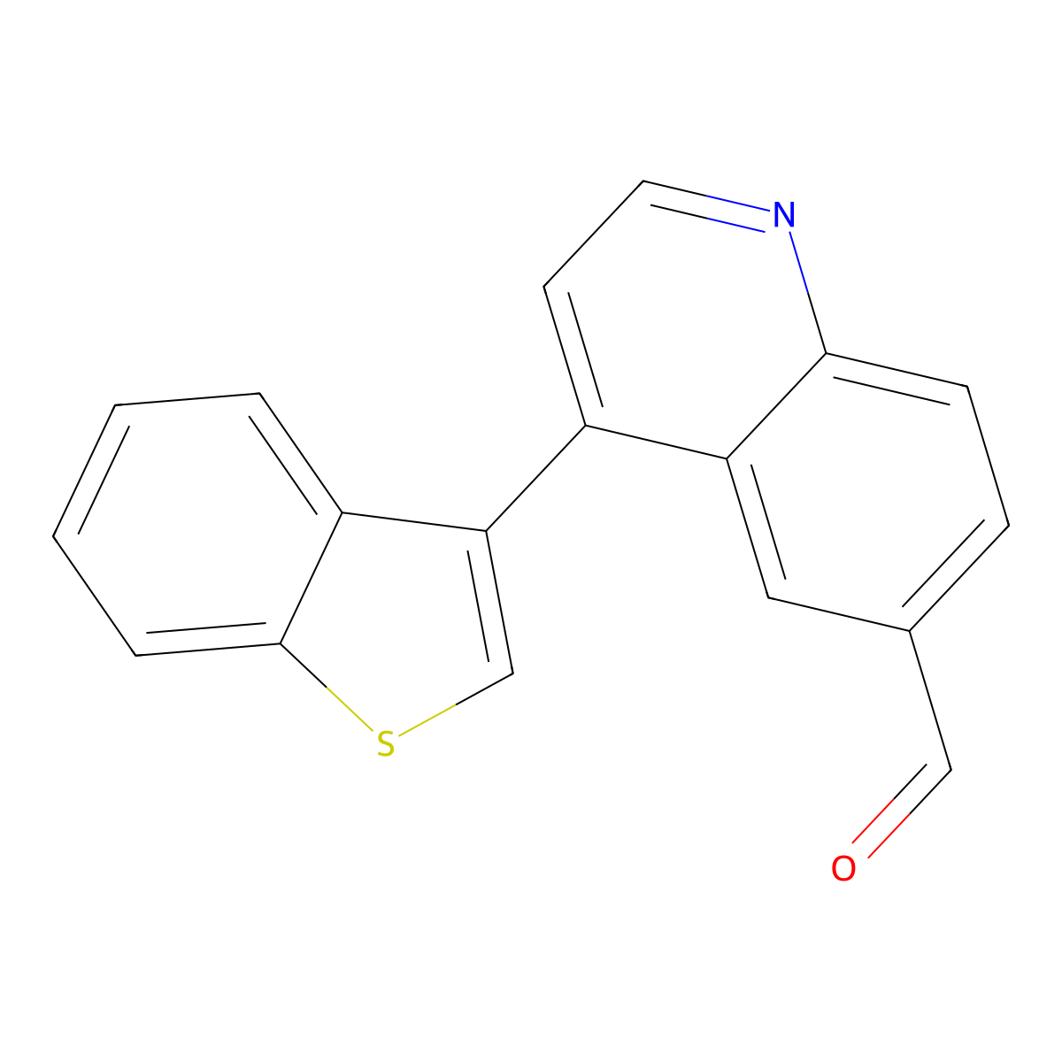 4-(Benzo[b]thiophen-3-yl)quinoline-6-carbaldehyde molecular structure, CAS 1119899-29-4