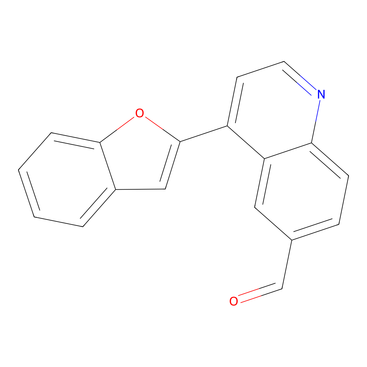 4-Benzofuran-2-ylquinoline-6-carbaldehyde molecular structure, CAS 1119899-31-8
