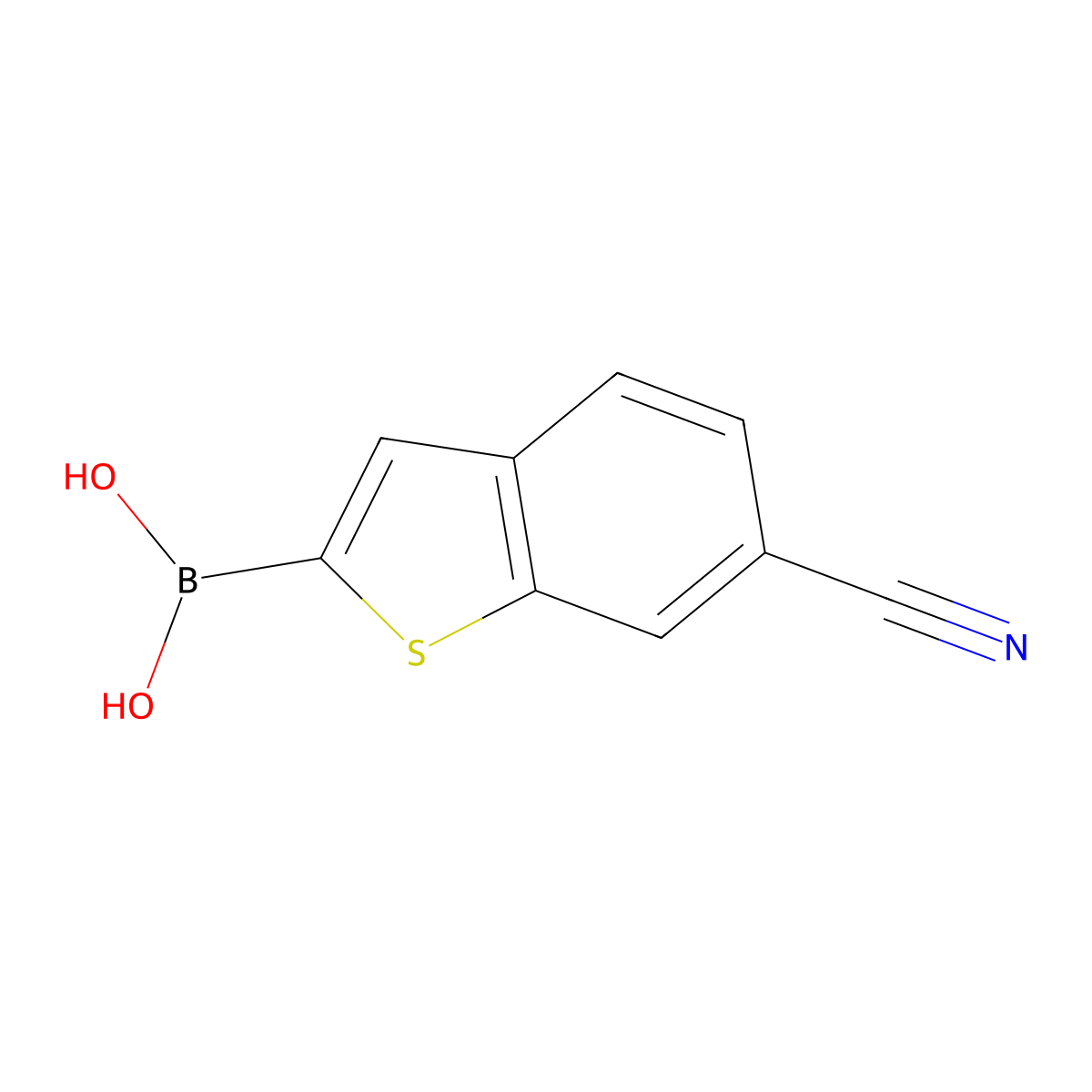 (6-Cyanobenzo[b]thiophen-2-yl)boronic acid molecular structure, CAS 1119899-35-2