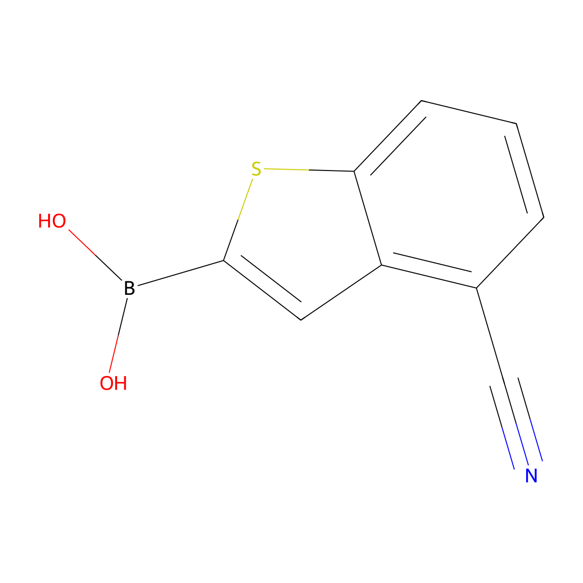 (4-Cyanobenzo[b]thiophen-2-yl)boronic acid molecular structure, CAS 1119899-36-3