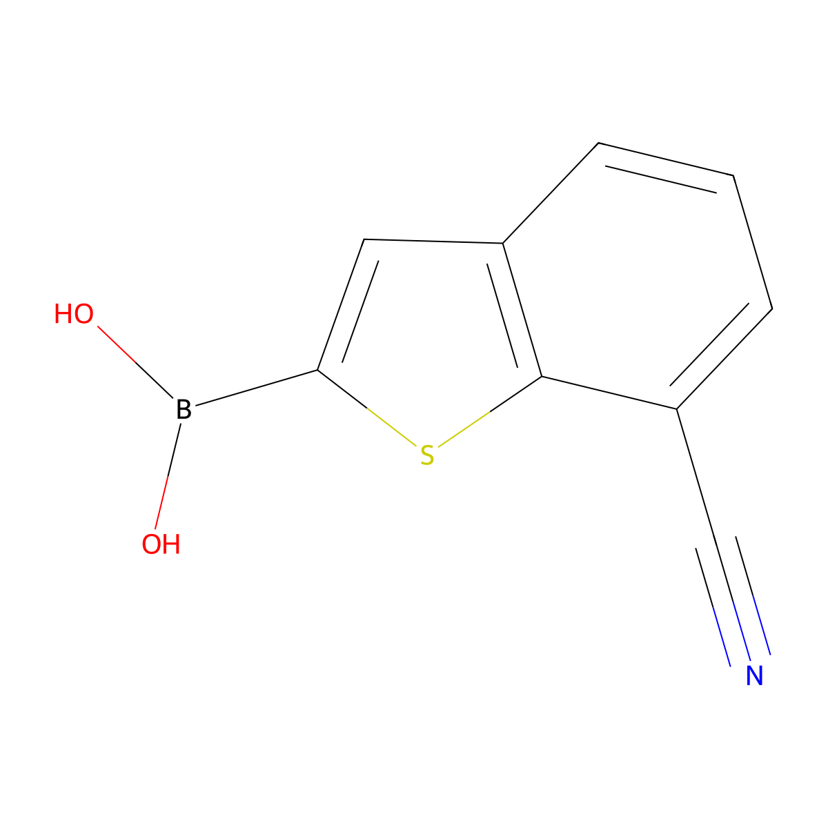 B-(7-Cyanobenzo(b)thien-2-yl)boronic acid molecular structure, CAS 1119899-37-4