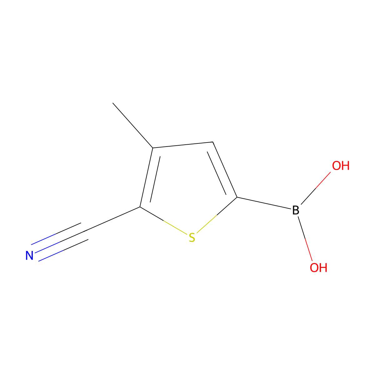 (5-Cyano-4-methylthiophen-2-yl)boronic acid molecular structure, CAS 1119899-50-1