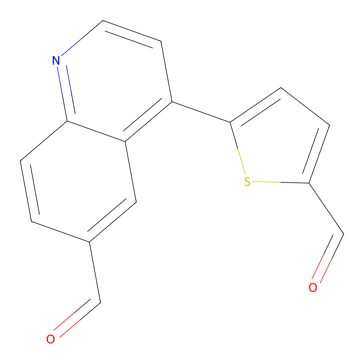 4-(5-Formylthiophen-2-yl)quinoline-6-carbaldehyde molecular structure, CAS 1119899-59-0