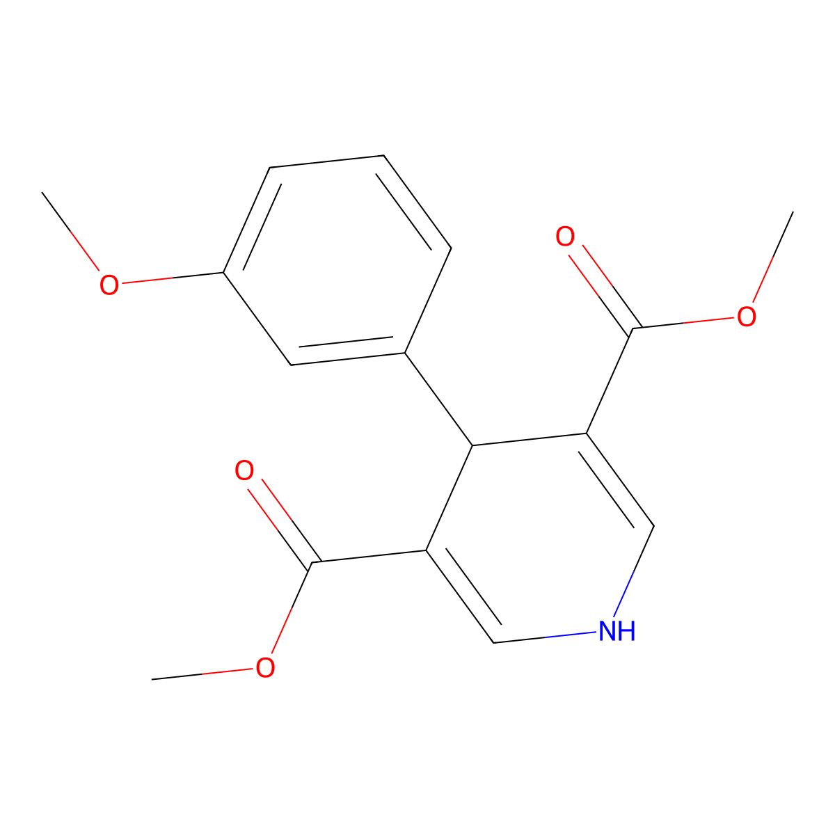 Dimethyl 4-(3-methoxyphenyl)-1,4-dihydropyridine-3,5-dicarboxylate molecular structure, CAS 111990-22-8