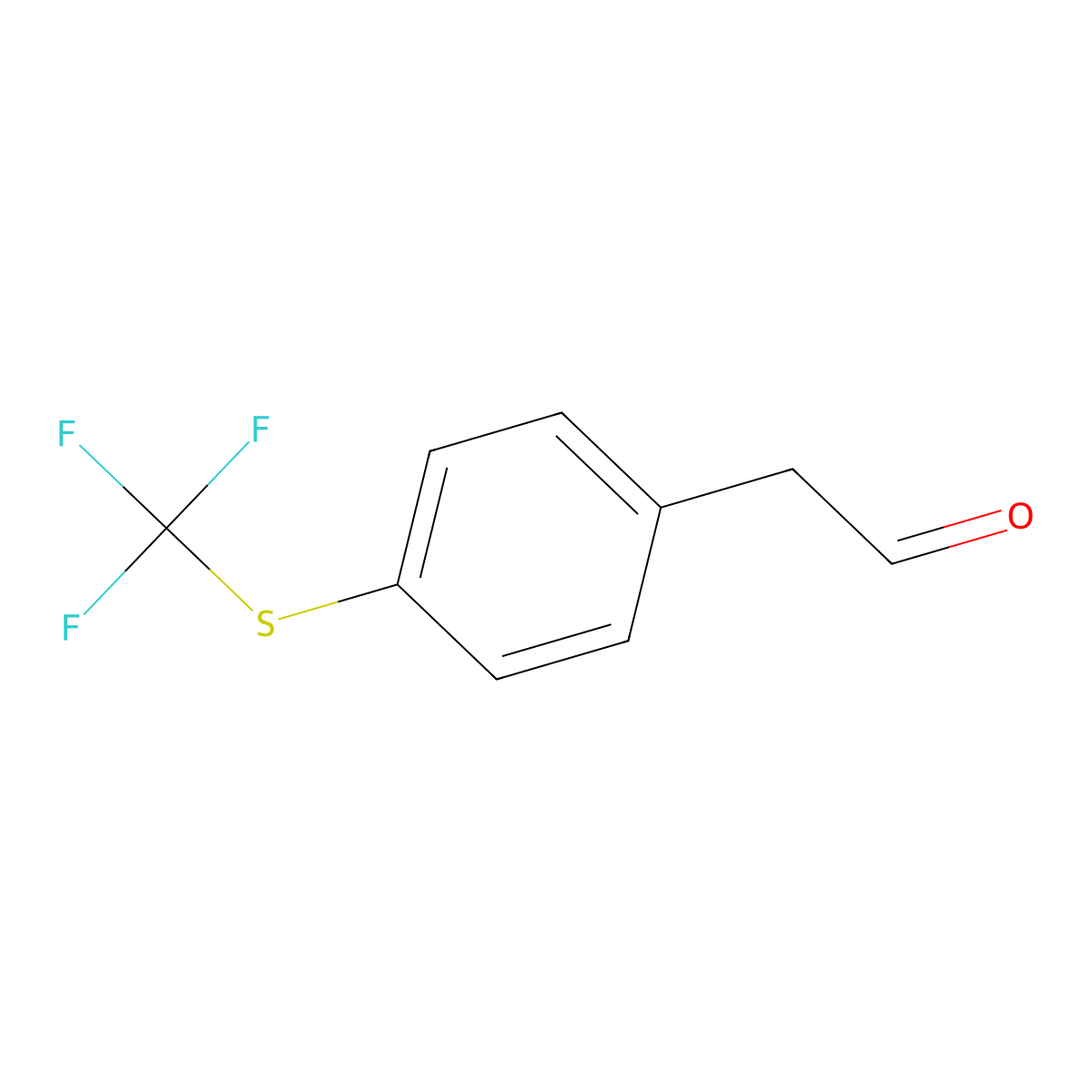 2-(4-((Trifluoromethyl)thio)phenyl)acetaldehyde molecular structure, CAS 111991-23-2