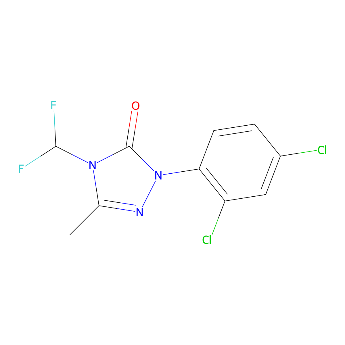 2-(2,4-Dichlorophenyl)-4-(difluoromethyl)-5-methyl-1,2,4-triazol-3-one molecular structure, CAS 111992-16-6