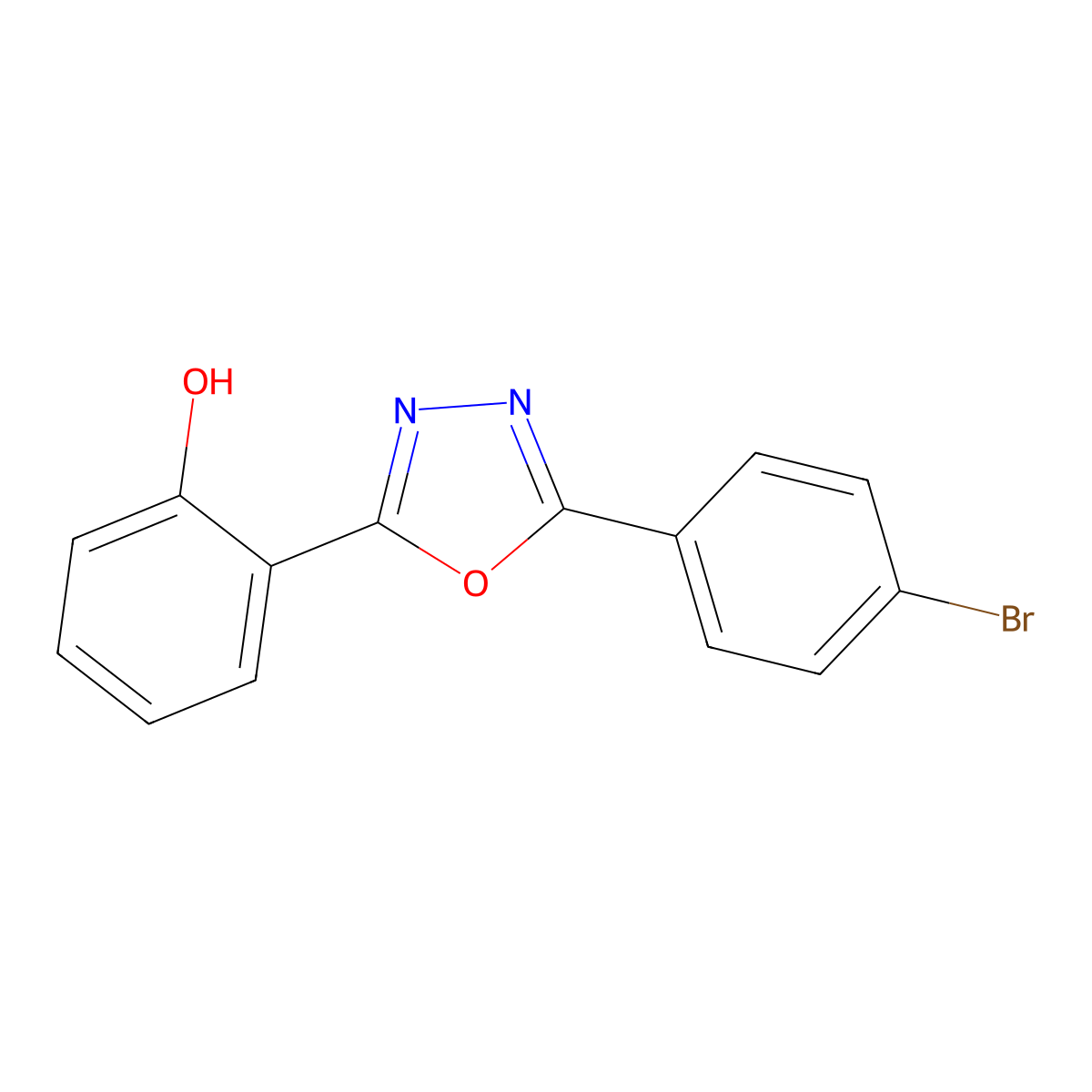 2-[5-(4-Bromophenyl)-1,3,4-oxadiazol-2-yl]phenol molecular structure, CAS 111997-58-1