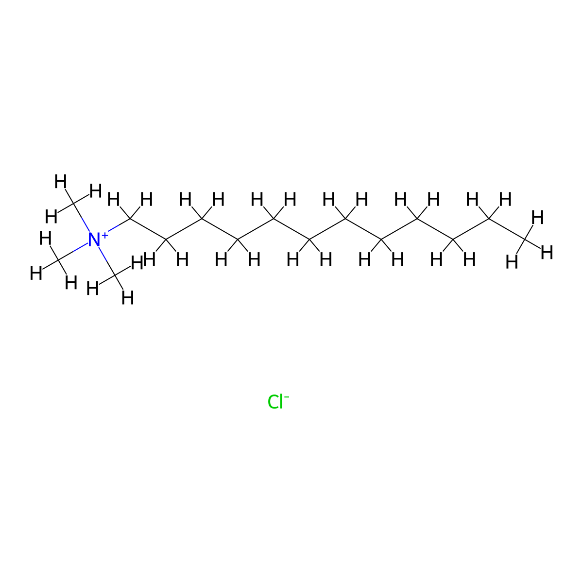 Dodecyltrimethylammonium chloride molecular structure, CAS 112-00-5