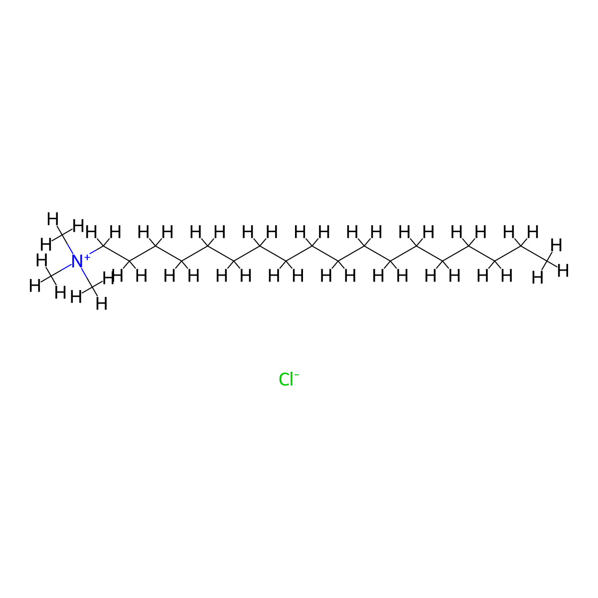 Stearyltrimethylammonium chloride molecular structure, CAS 112-03-8