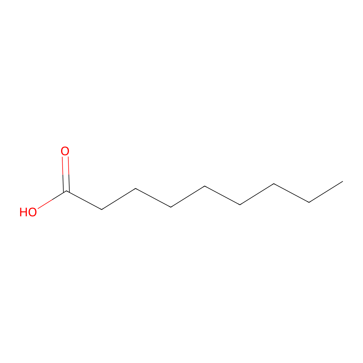 Nonanoic Acid molecular structure, CAS 112-05-0