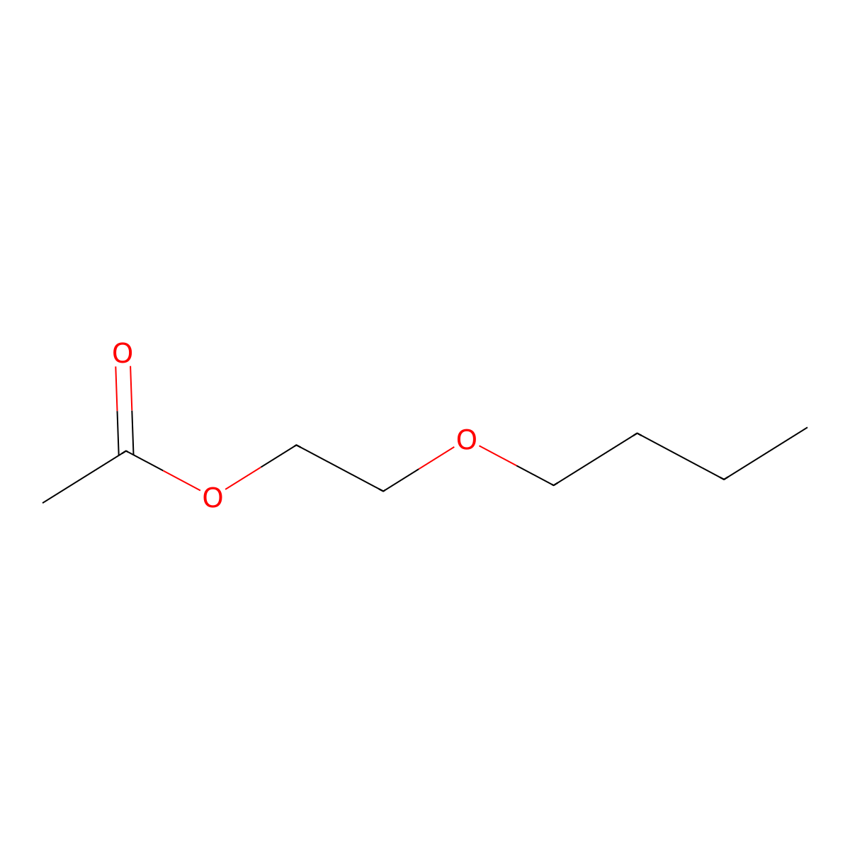 Glycol monobutyl ether acetate molecular structure, CAS 112-07-2