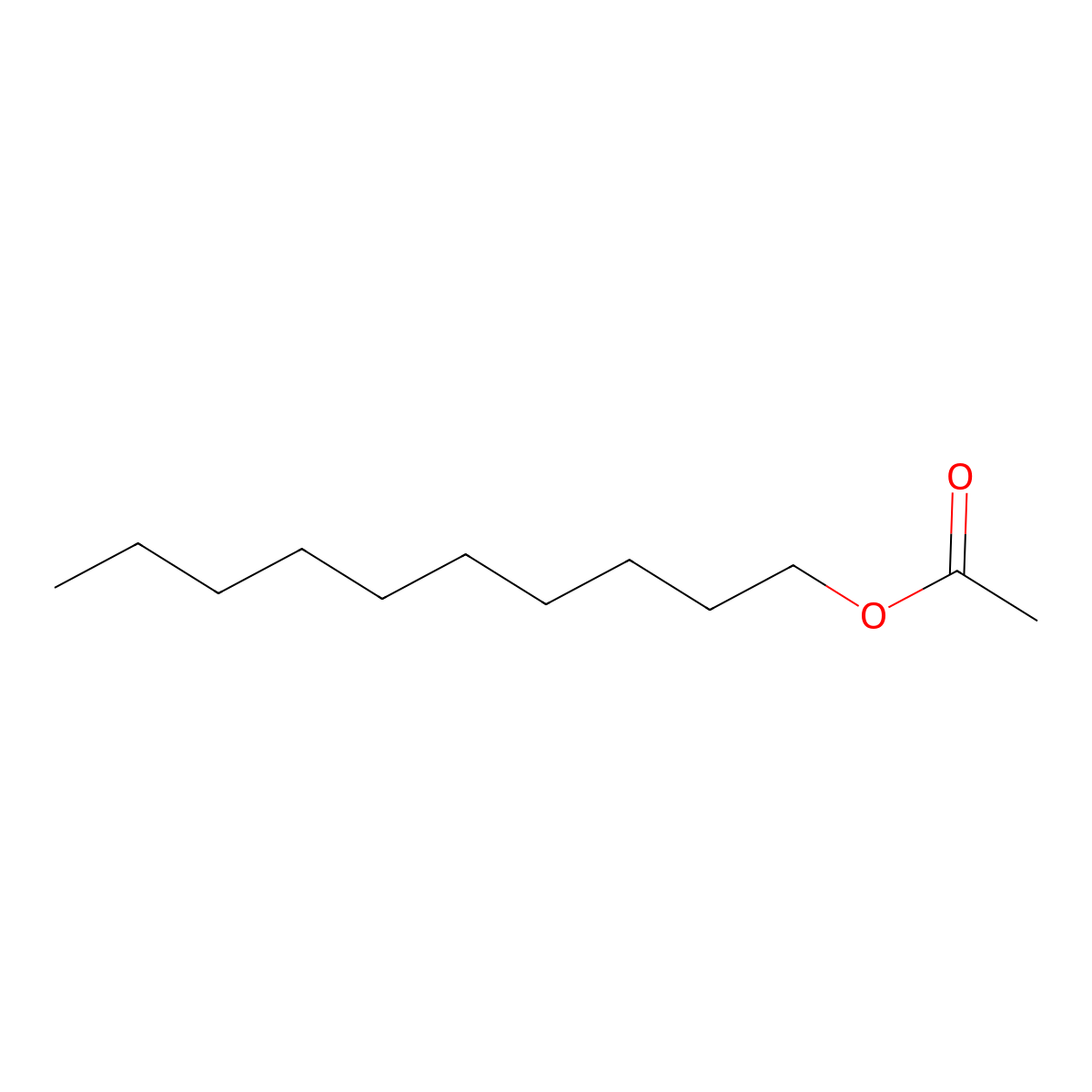 Decyl acetate molecular structure, CAS 112-17-4