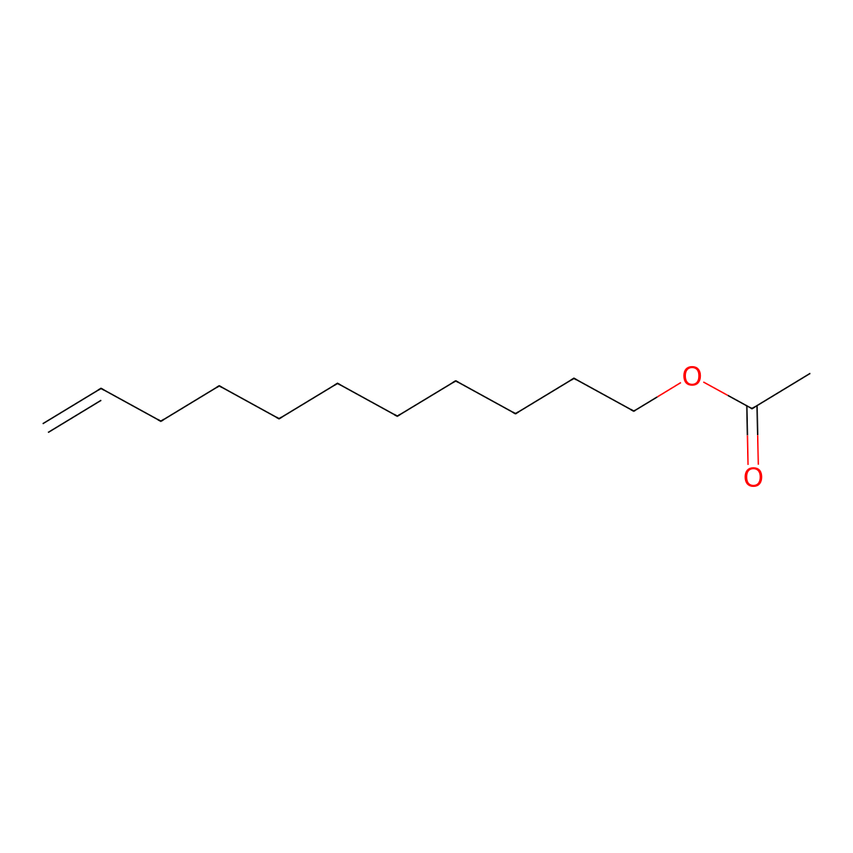 10-Undecen-1-yl acetate molecular structure, CAS 112-19-6