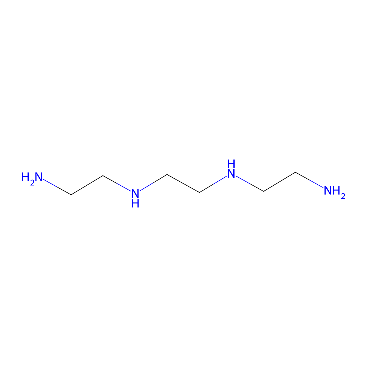 Triethylenetetramine molecular structure, CAS 112-24-3