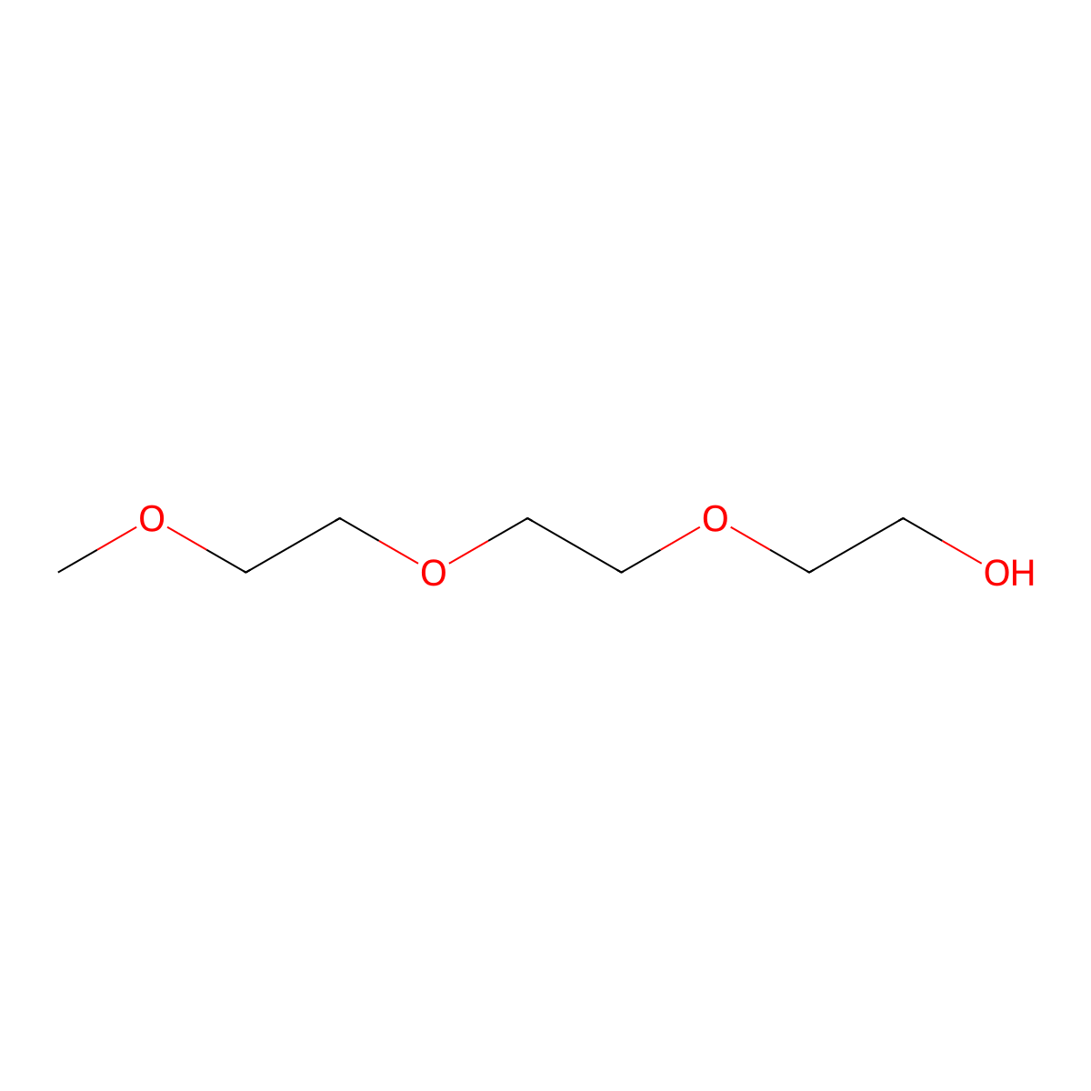 Triethylene glycol monomethyl ether molecular structure, CAS 112-35-6