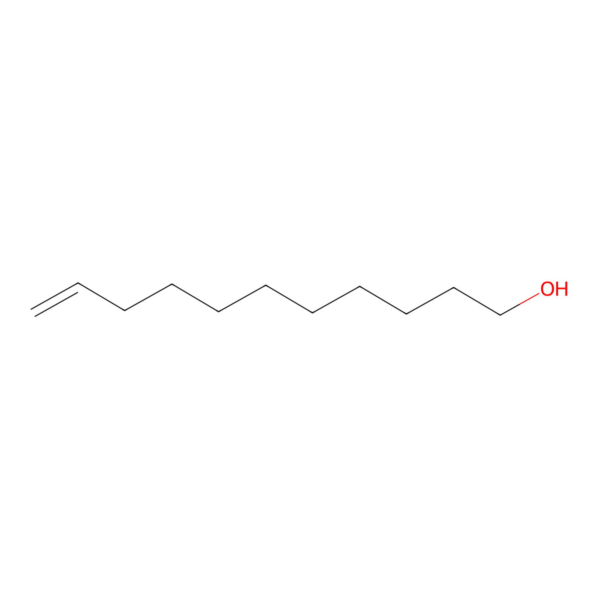 10-Undecen-1-ol molecular structure, CAS 112-43-6