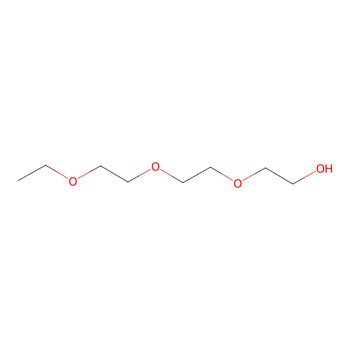Triethylene glycol monoethyl ether molecular structure, CAS 112-50-5