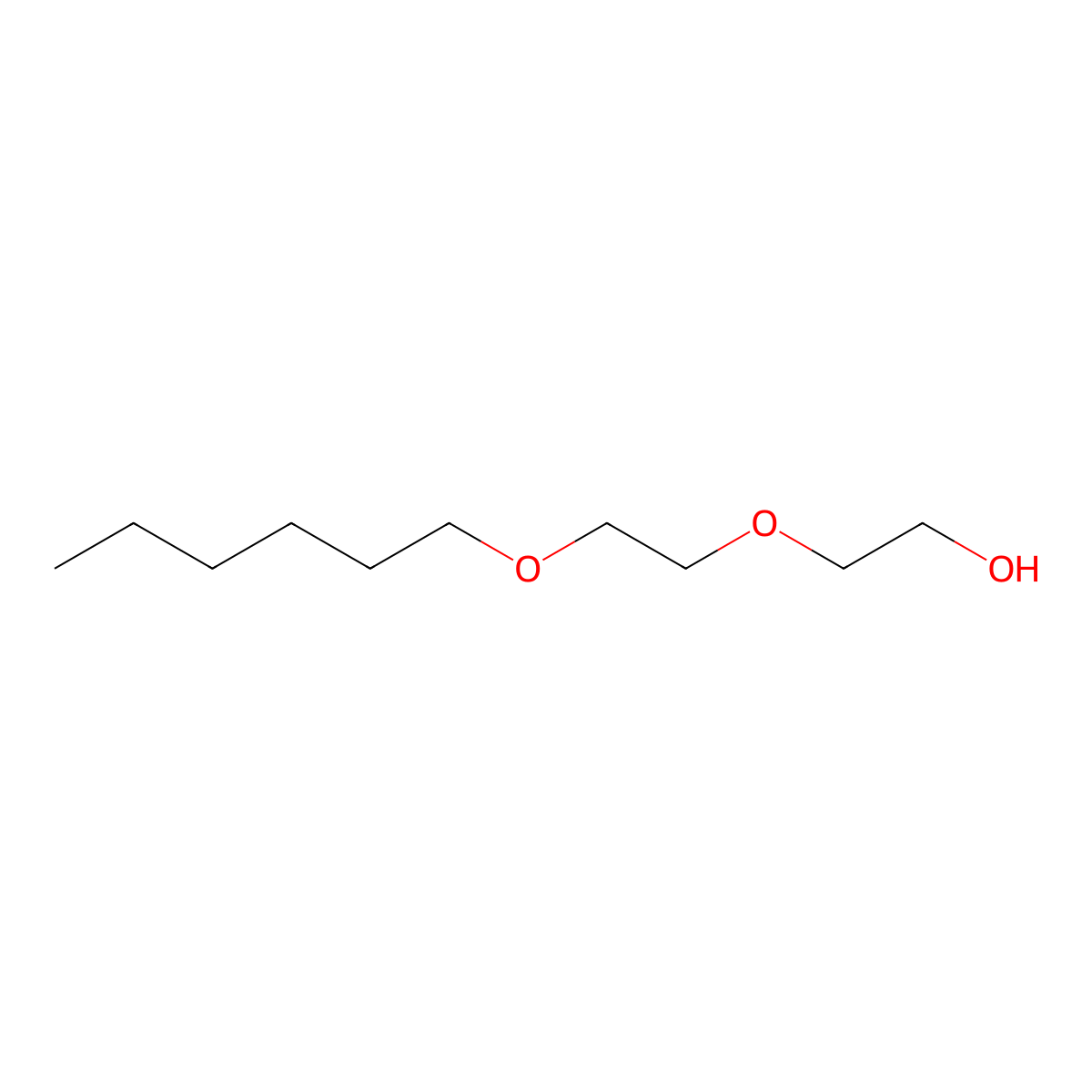 Diethylene glycol monohexyl ether molecular structure, CAS 112-59-4