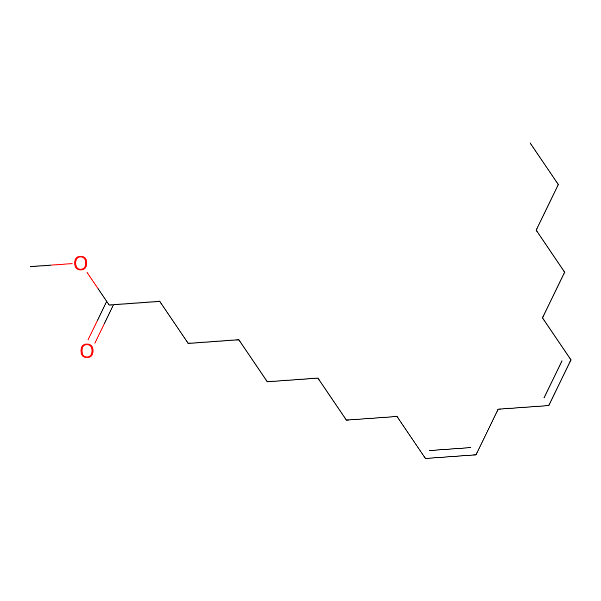 Methyl linoleate molecular structure, CAS 112-63-0