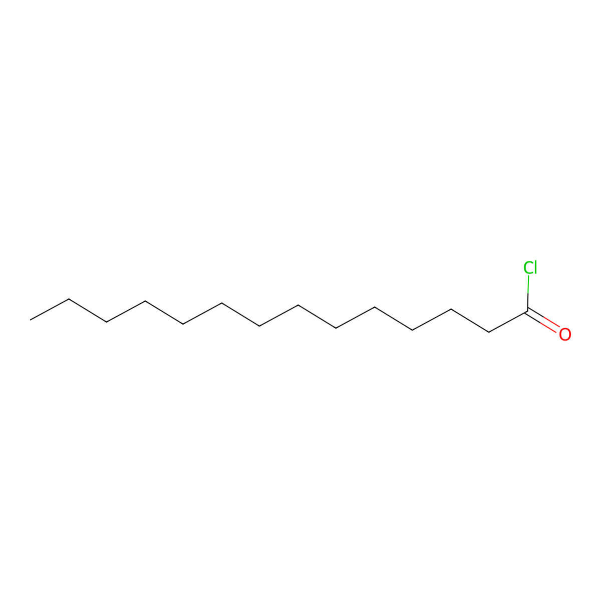 Myristoyl chloride molecular structure, CAS 112-64-1