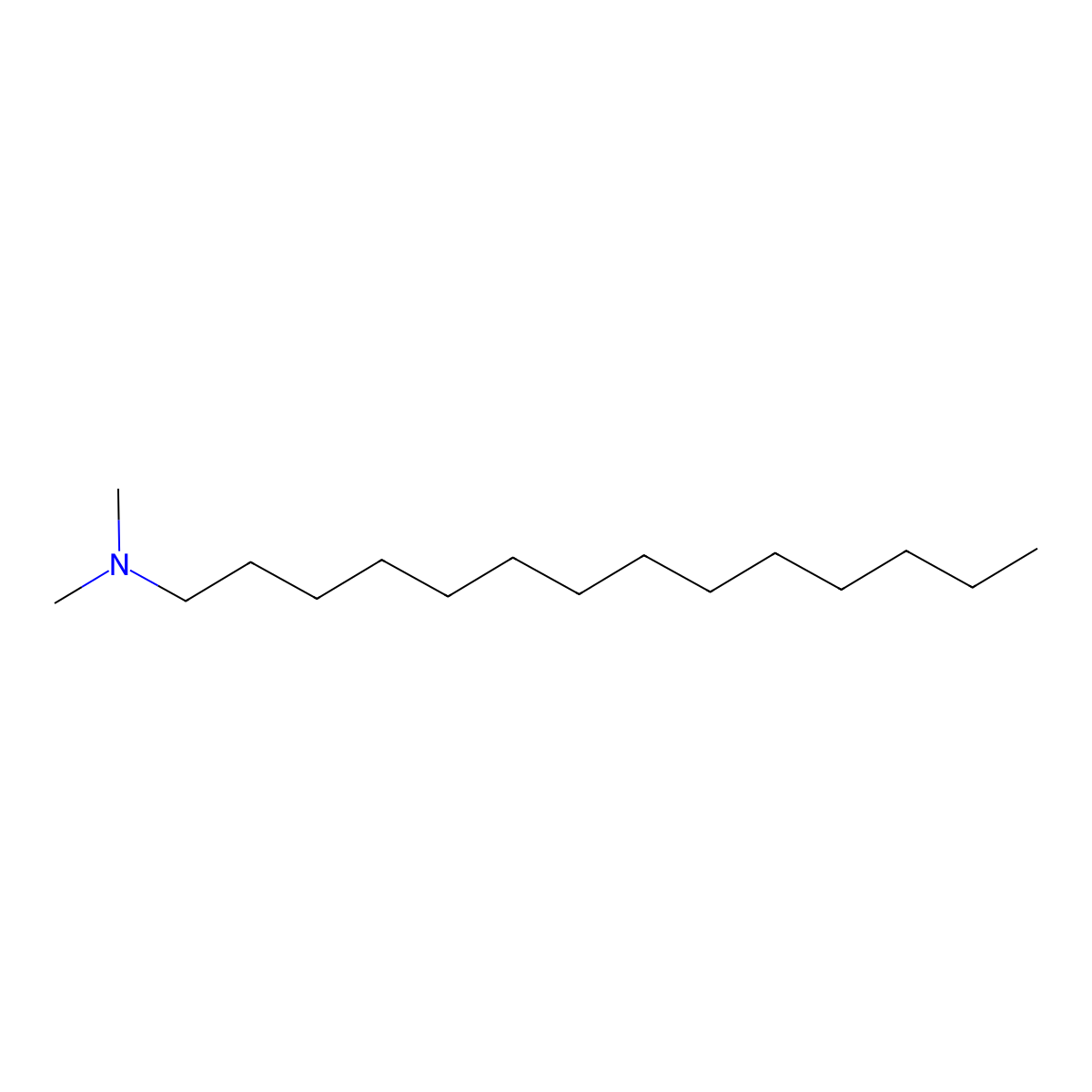 N,N-Dimethyltetradecylamine molecular structure, CAS 112-75-4