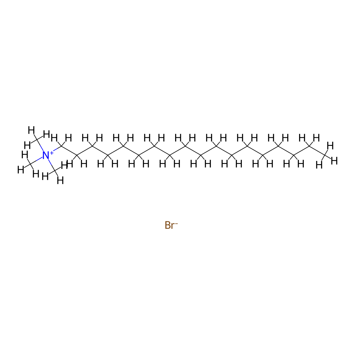Octadecyltrimethylammonium bromide molecular structure, CAS 1120-02-1