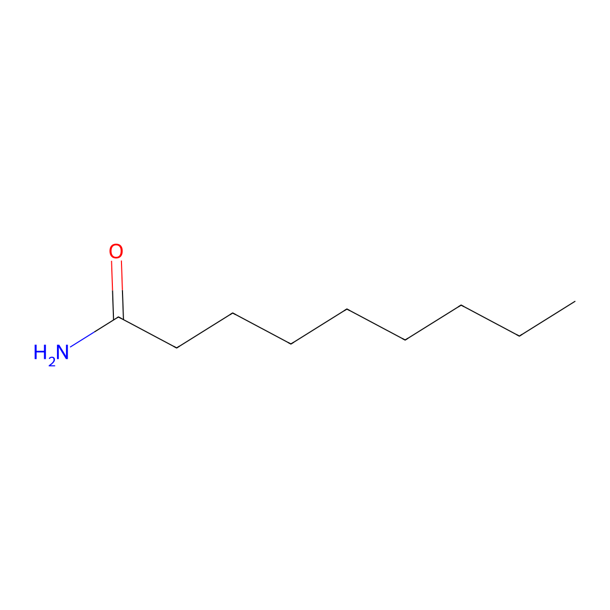 Nonanamide molecular structure, CAS 1120-07-6
