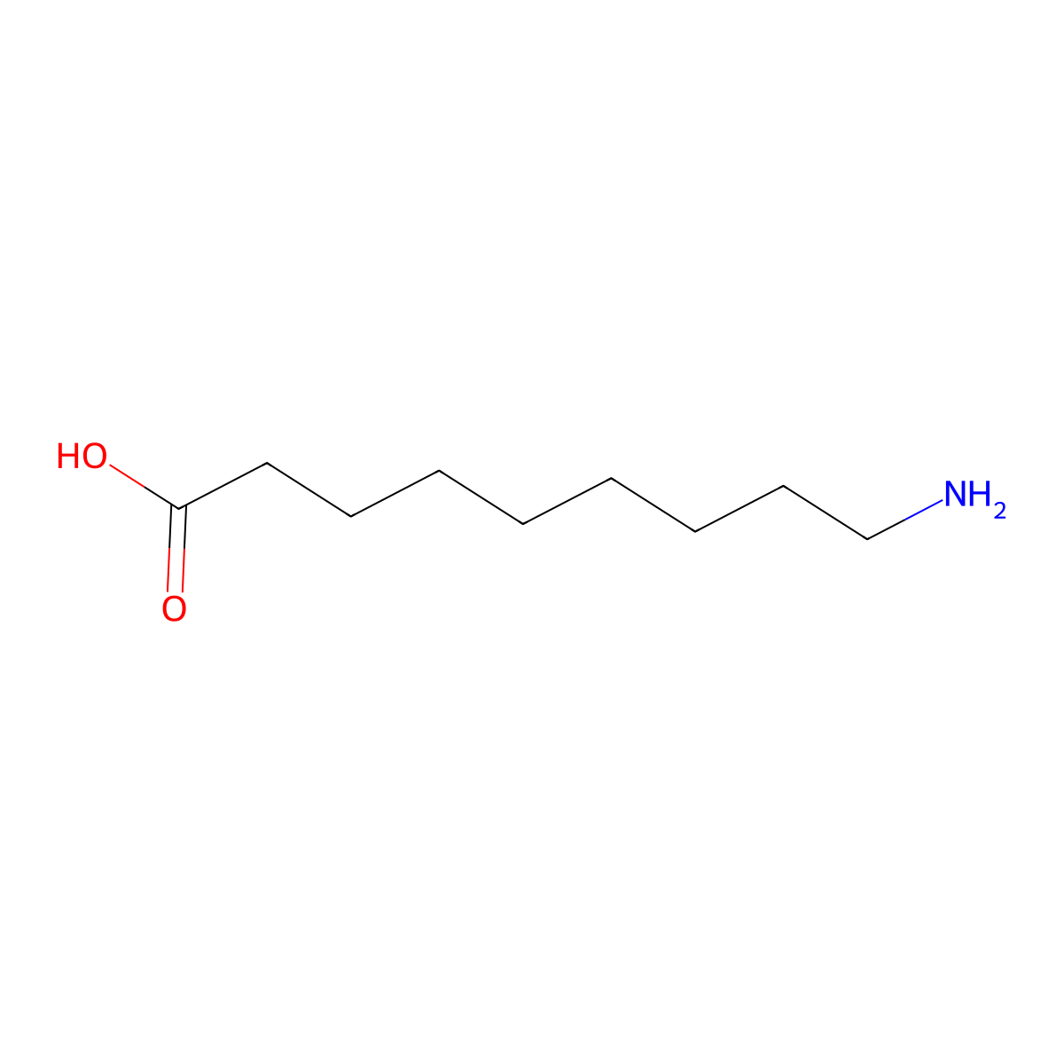 9-Aminononanoic acid molecular structure, CAS 1120-12-3