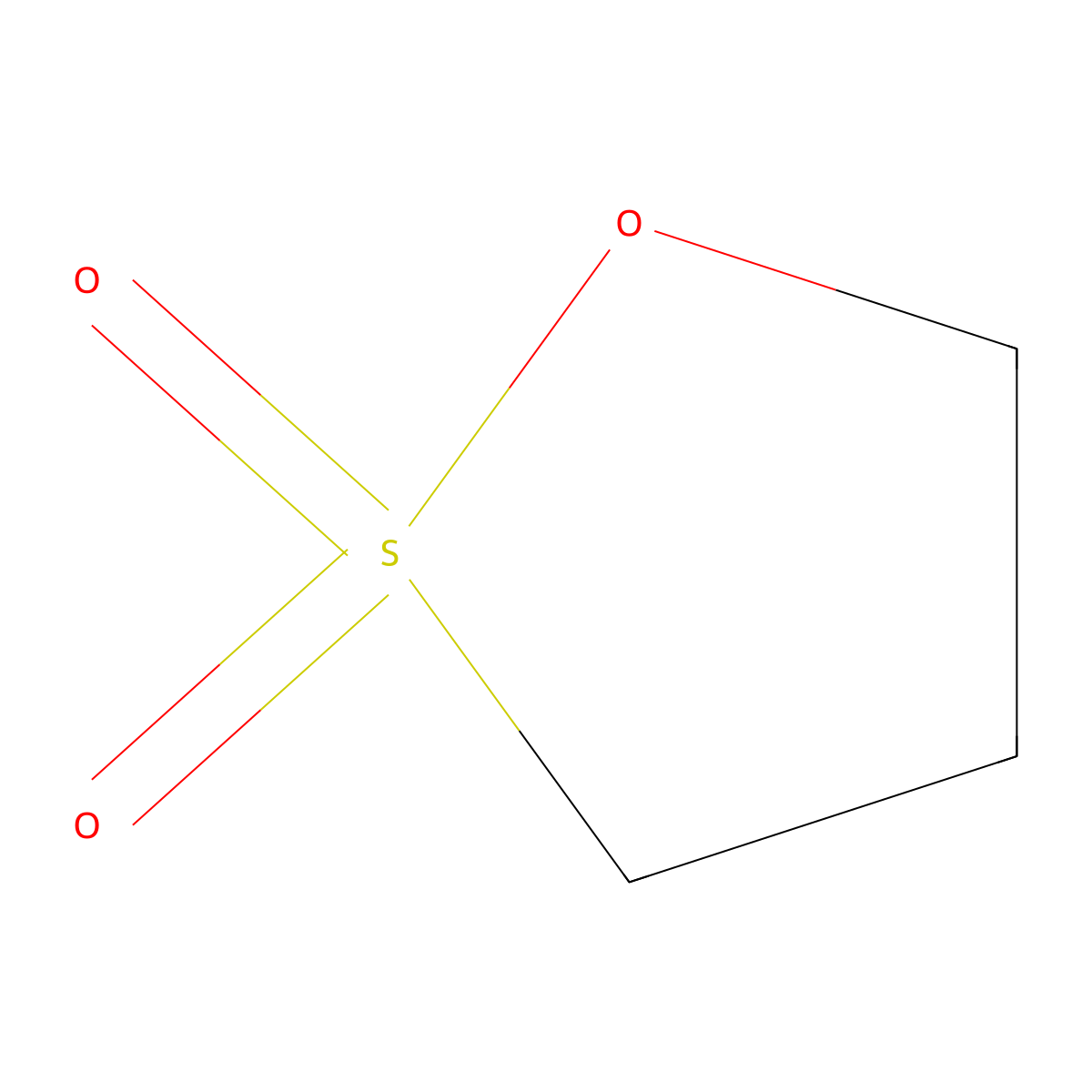 Propane sultone molecular structure, CAS 1120-71-4