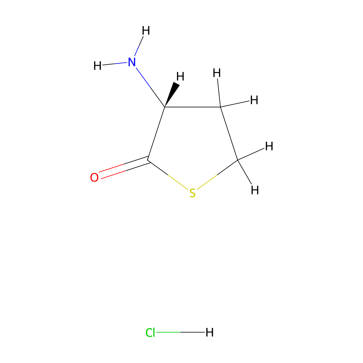 D-Homocysteine thiolactone hydrochloride molecular structure, CAS 1120-77-0