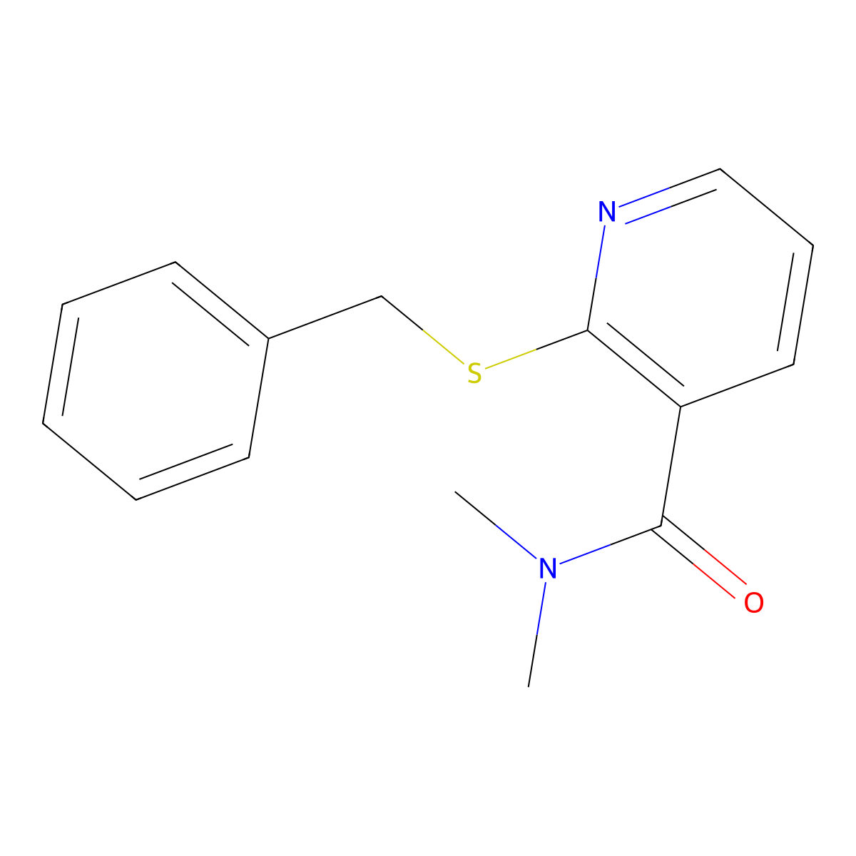 2-(Benzylthio)-N,N-dimethylnicotinamide molecular structure, CAS 112006-57-2