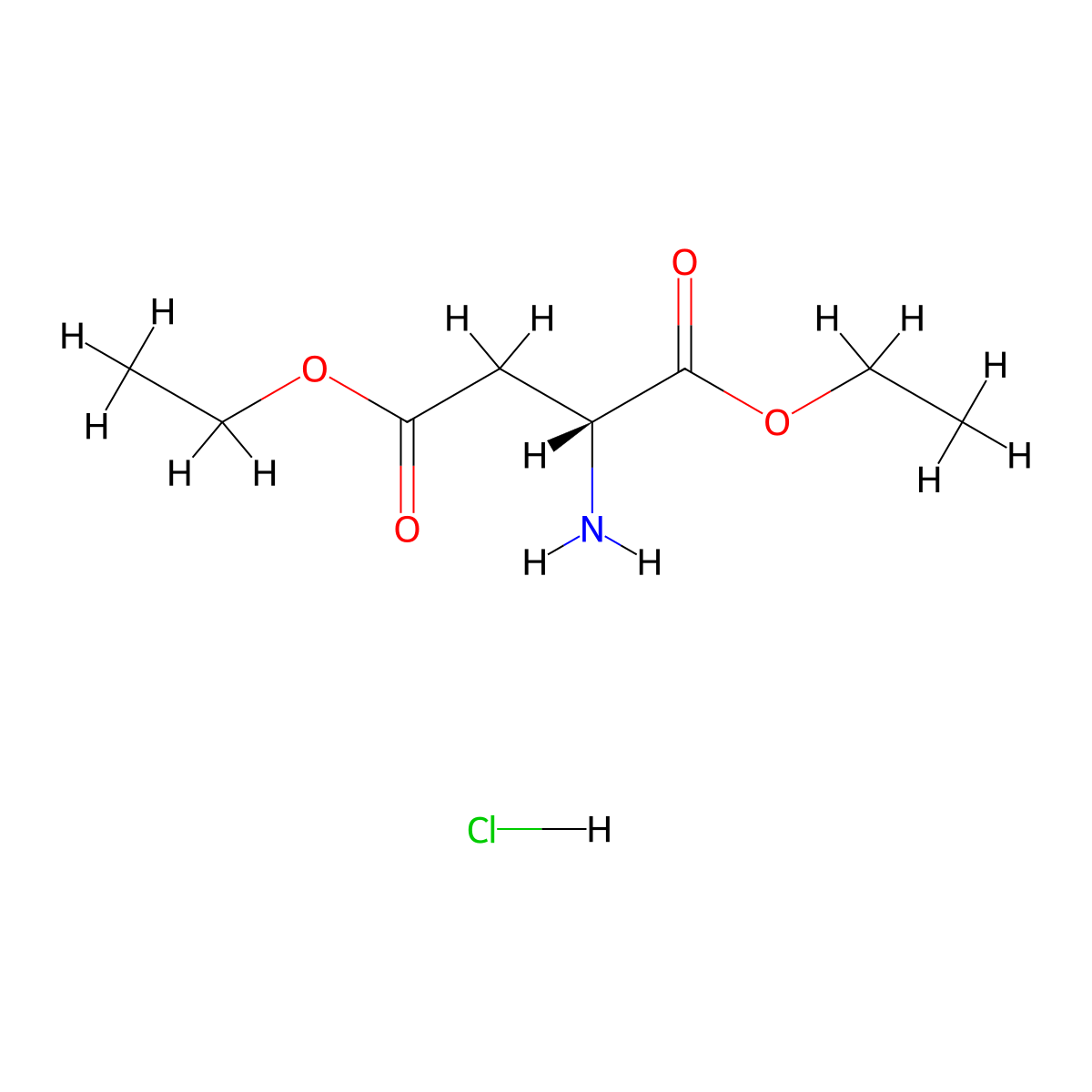 Diethyl D-aspartate--hydrogen chloride (1/1) molecular structure, CAS 112018-26-5