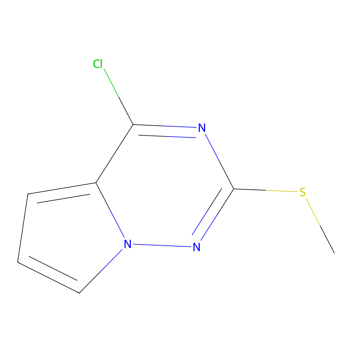 4-Chloro-2-(methylsulfanyl)pyrrolo[2,1-f][1,2,4]triazine molecular structure, CAS 1120214-78-9