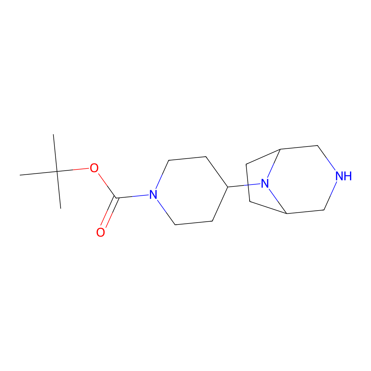 tert-Butyl 4-(3,8-diazabicyclo[3.2.1]octan-8-yl)piperidine-1-carboxylate molecular structure, CAS 1120214-86-9