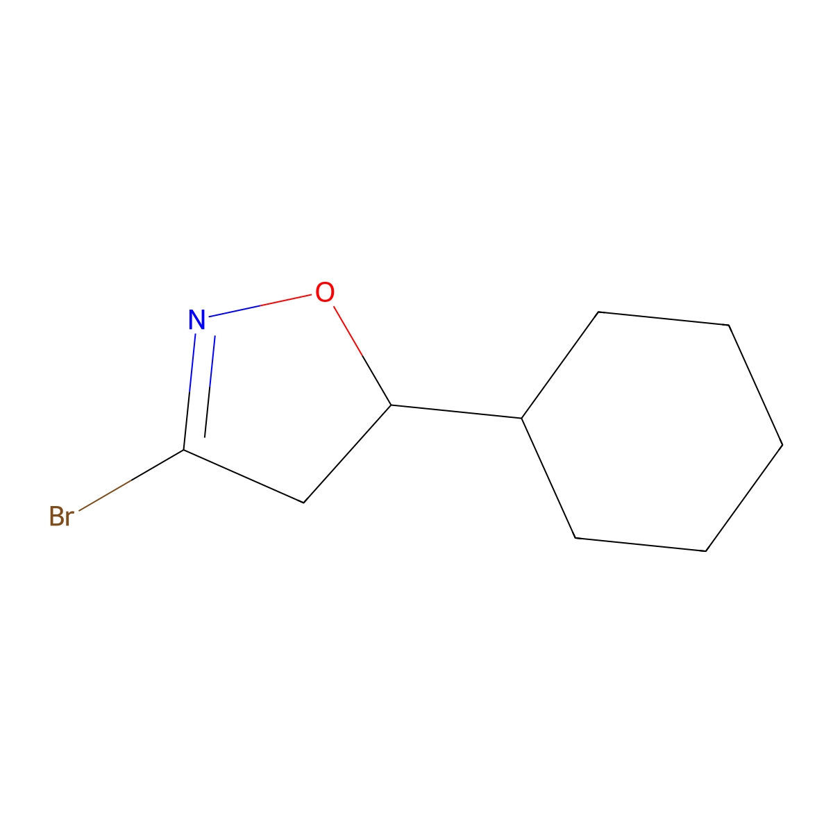 3-Bromo-5-cyclohexyl-4,5-dihydro-1,2-oxazole molecular structure, CAS 1120214-99-4