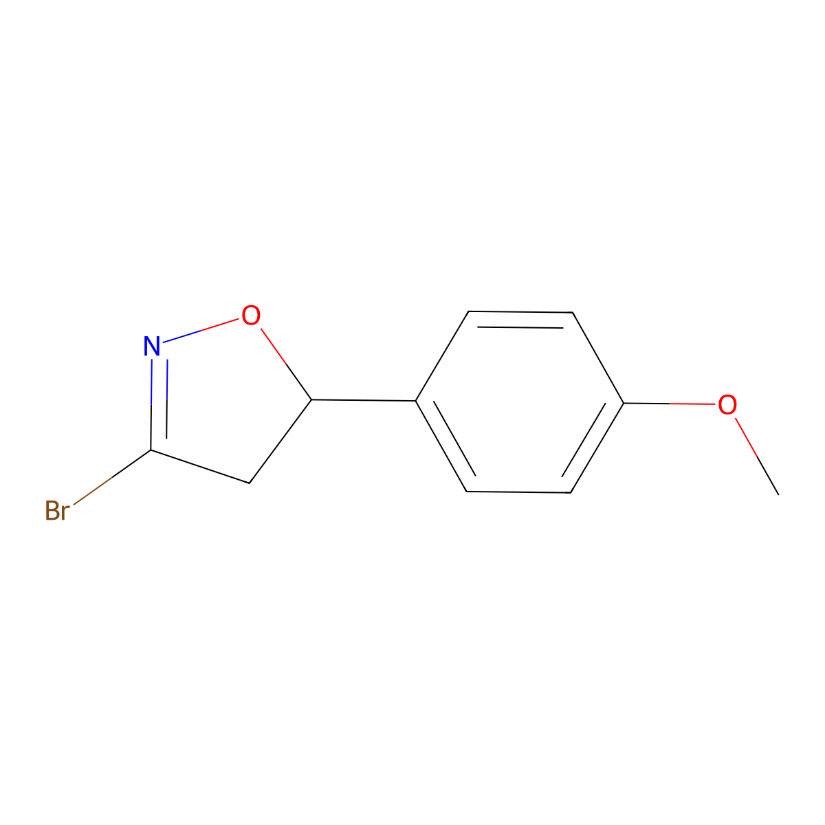 3-Bromo-5-(4-methoxyphenyl)-4,5-dihydroisoxazole molecular structure, CAS 1120215-02-2