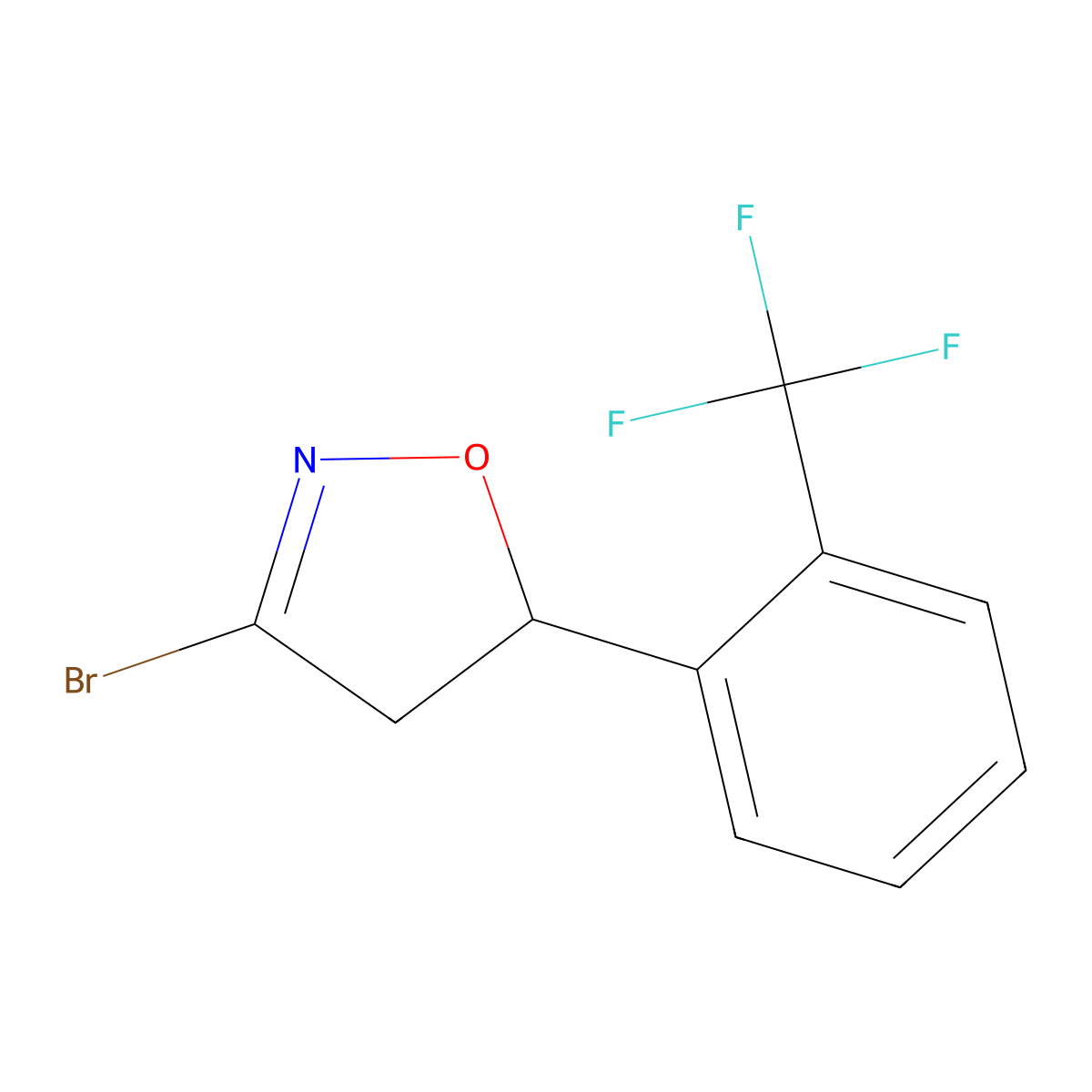 3-Bromo-5-(2-trifluoromethylphenyl)-4,5-dihydroisoxazole molecular structure, CAS 1120215-04-4