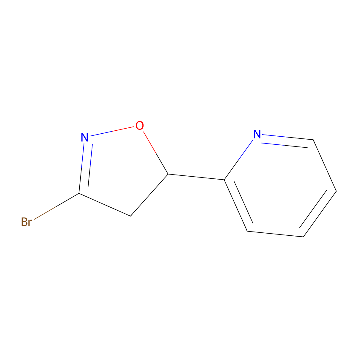 2-(3-Bromo-4,5-dihydroisoxazol-5-yl)pyridine molecular structure, CAS 1120215-06-6