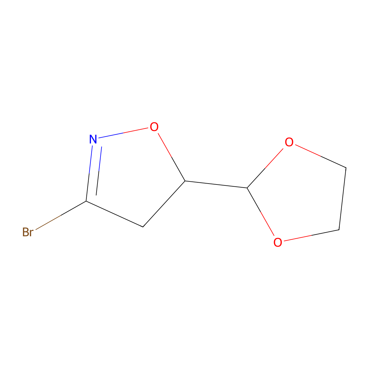 3-Bromo-5-[1,3]dioxolan-2-yl-4,5-dihydroisoxazole molecular structure, CAS 1120215-07-7