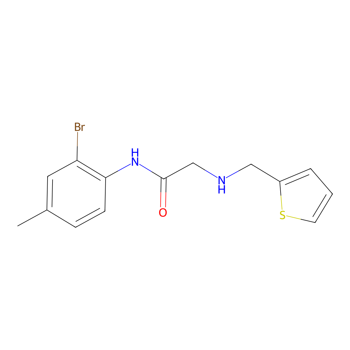N-(2-Bromo-4-methylphenyl)-2-[(2-thienylmethyl)amino]acetamide molecular structure, CAS 1120215-96-4
