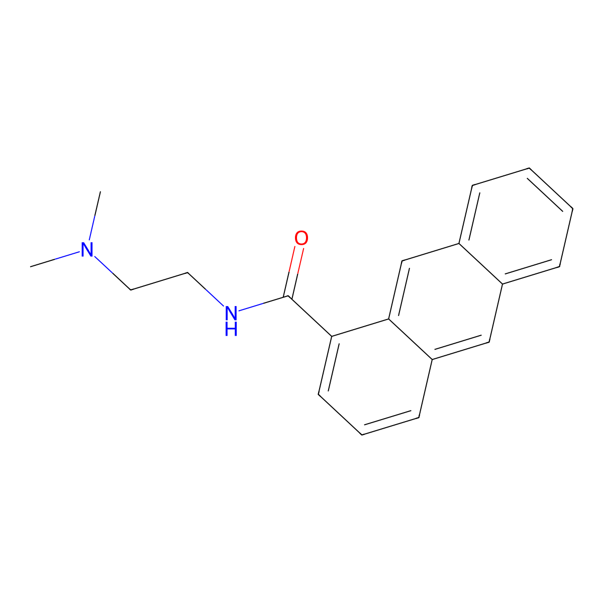 1-Anthracenecarboxamide, N-(2-(dimethylamino)ethyl- molecular structure, CAS 112022-05-6